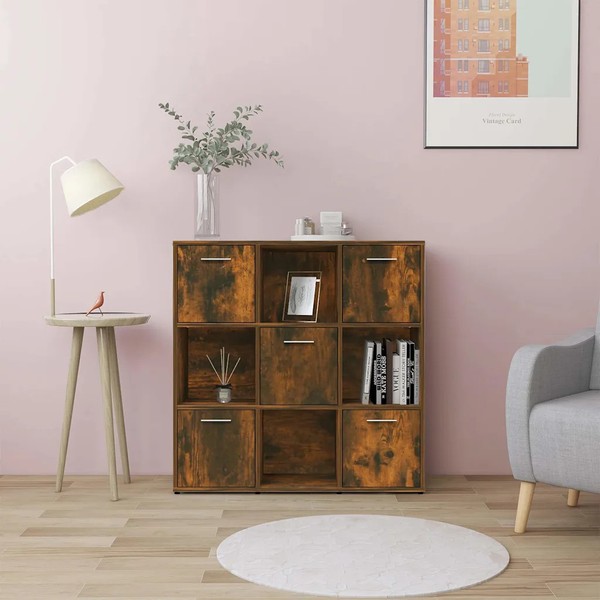 BüCherregal RäUchereiche 90X30X90 Cm Holzwerkstoff Standregal-image