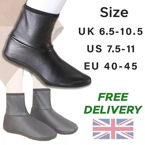 Pu Leather Socks Black Warm Winter Thermal Floor Socks for Men & Women Flexible - 第 9/9 張圖片