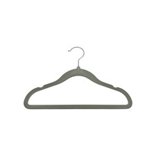 Kids Grey Velvet Coat Hangers Non Slip Slim Swivel Hook 29cm