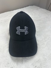 Under Armour Hat Cap Fitted Boys Small Black Mesh Logo Youth Sports Baseball