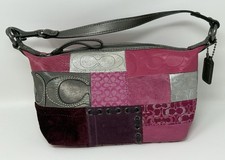 Borsa a tracolla Coach Signature patchwork rosa marsupio Y2K piccola mini borsa autentica