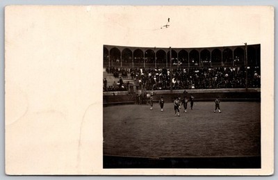 Vintage RPPC Bullfight Matadors Arena Spectators Real Photo Postcard AZO C434