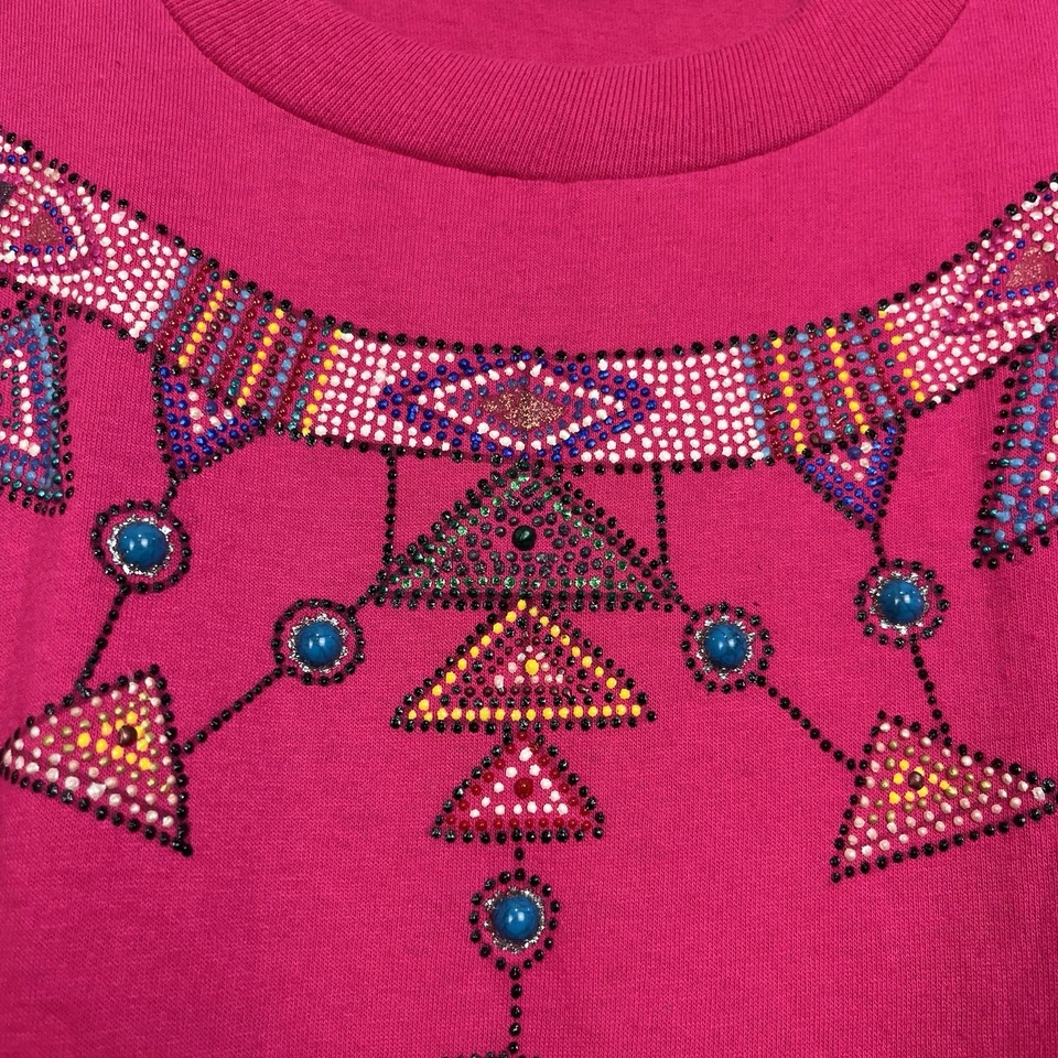 Camiseta de Colección Jerzees Nativo Americano Occidental XL Tela Pintura Top Suroeste Foto 3 de 4