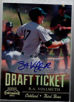 A6031- 2011 Playoff Contenders Draft Ticket Autogramme #DT22 B.A.Vollmuth Auto