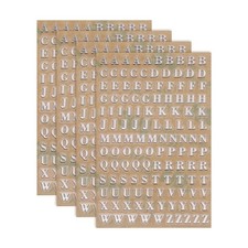 4 Sheets Letter Stickers0.12"Letter Stickers Alphabet Stickers Silver Uppercase