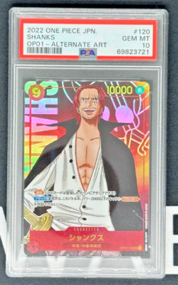 PSA 10 2022 One Piece Card Game Japanese Shanks Alt Art OP01 120