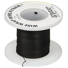 100 Feet Black 30 Gauge Solid Kynar Wire Wrap, PVDF Insulated Tinned Copper