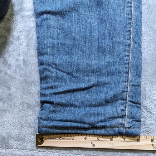 Eddie Bauer Jeans Womens 16 Blue Flannel Lined Relaxed Boyfriend Straight New - Picture 10 of 21