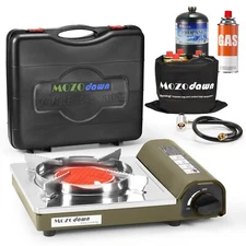 Dual Fuel Camp Stove, 8000 BTU Infrared Butane & Propane Portable Gas Stove, ...