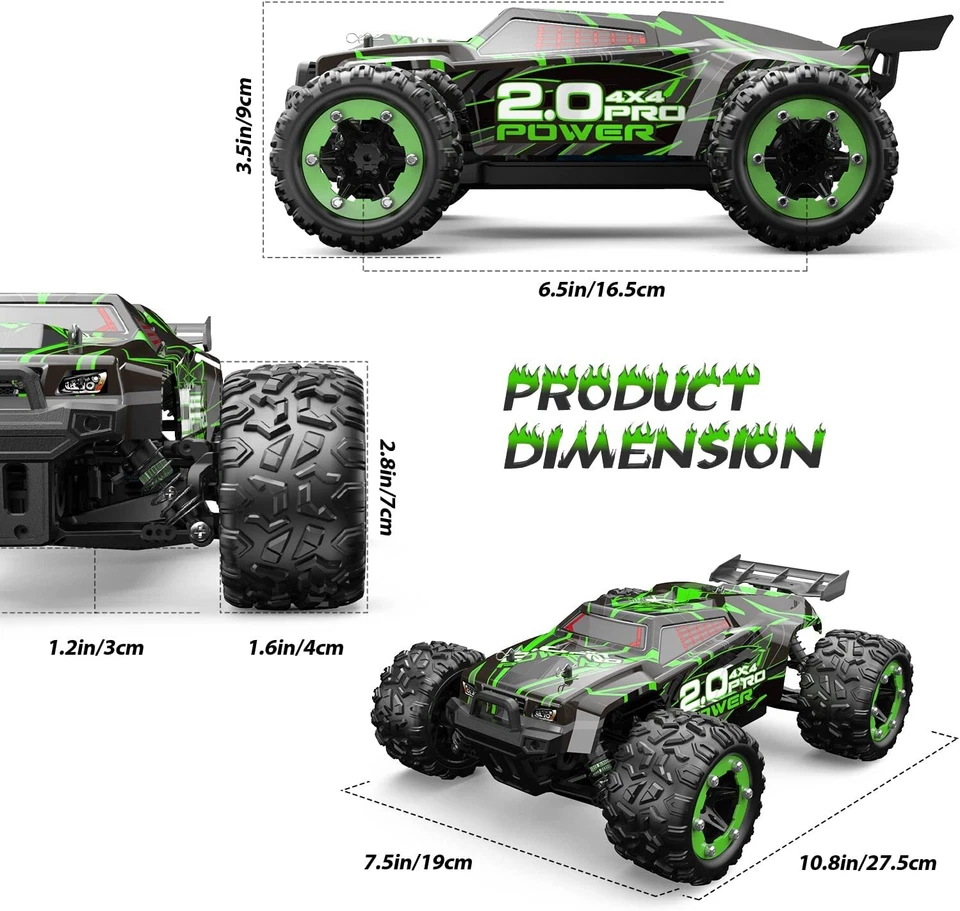 DEERC 302E 4WD Brushless RC Car 1:18 60KMH High Speed Off Road RC Crawler Truck - Image 2 of 4