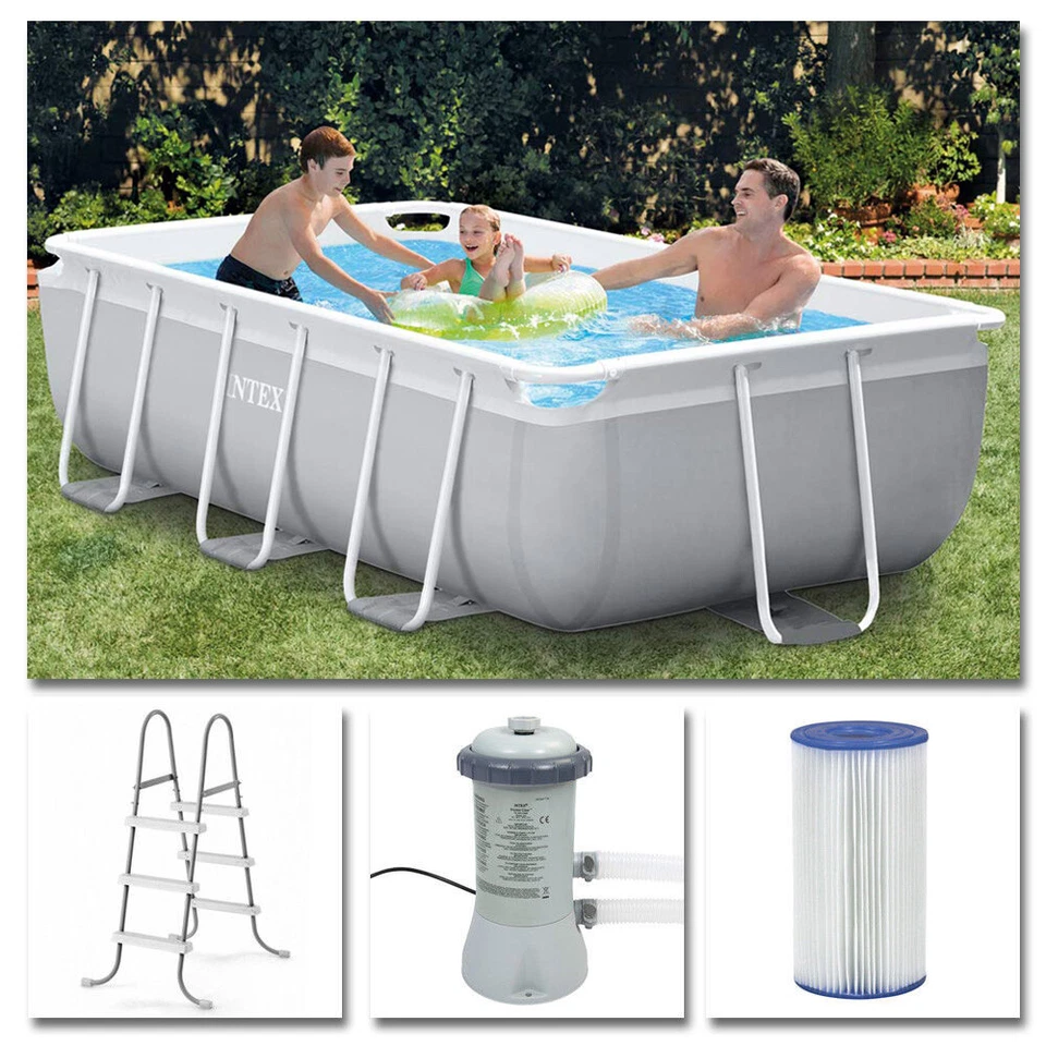 Intex Komplettset Prism Frame Swimming Pool + Filterpumpe + Leiter Schwimmbecken - Bild 2 von 4