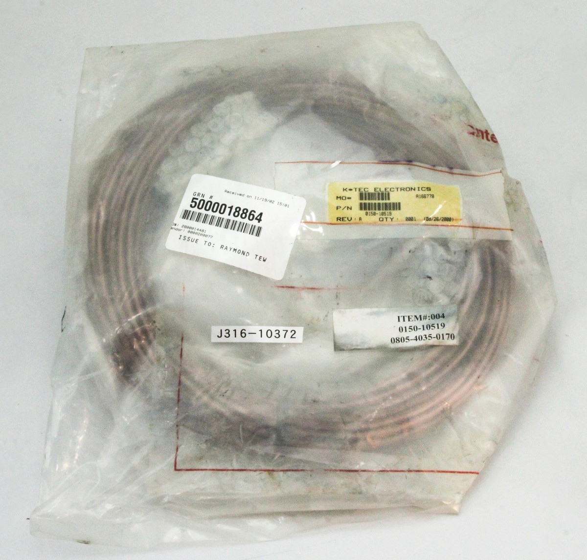 10372 APPLIED MATERIALS C/A, EMO INTERCONNECT, 55FT (NEW) 0150