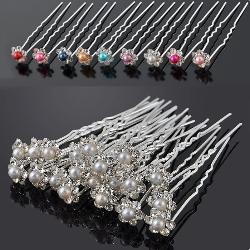 Lot De 5 Peignes Et Pinces à Cheveux Mariage - Strass Et Perles, Blanc