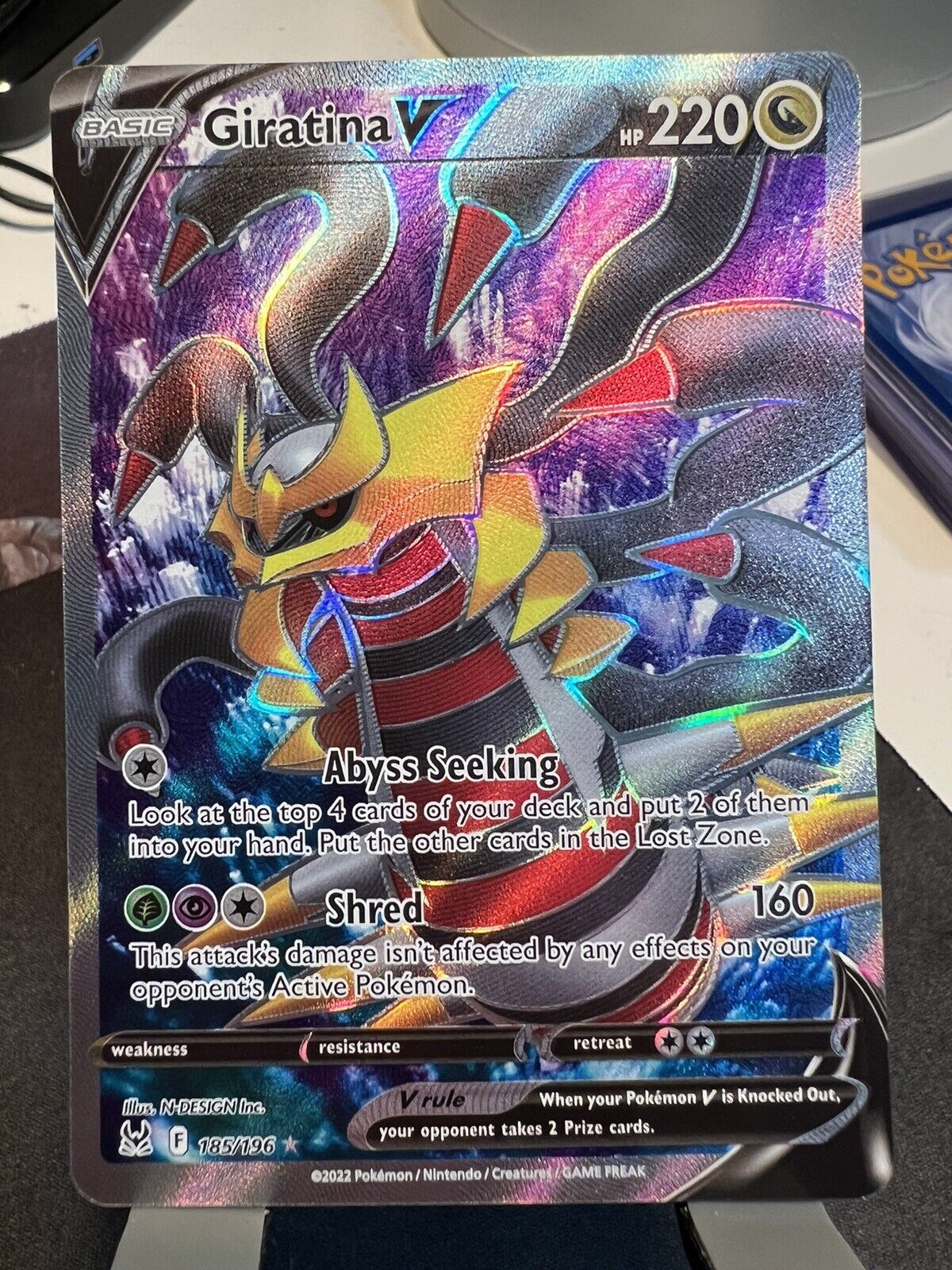 2022 Pokémon Lost Origin GIRATINA V #185/196 Ultra Rare 💎 DSG 9