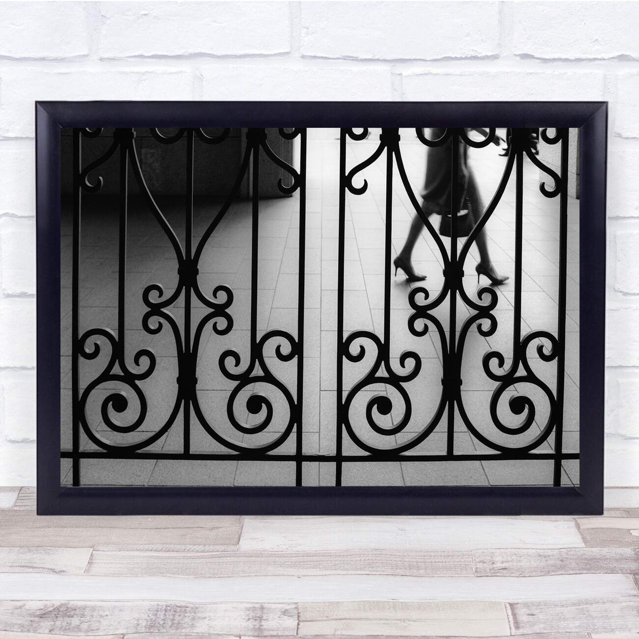 Street 15 swirl gates lady high heels Wall Art Print