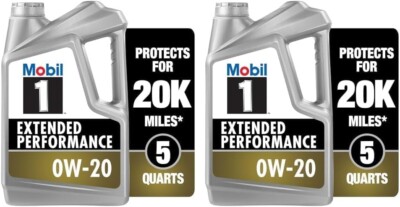 Mobil 1 Extended Performance Full Synthetic Motor Oil 0W-20, 5 Quart (Pack of 2)