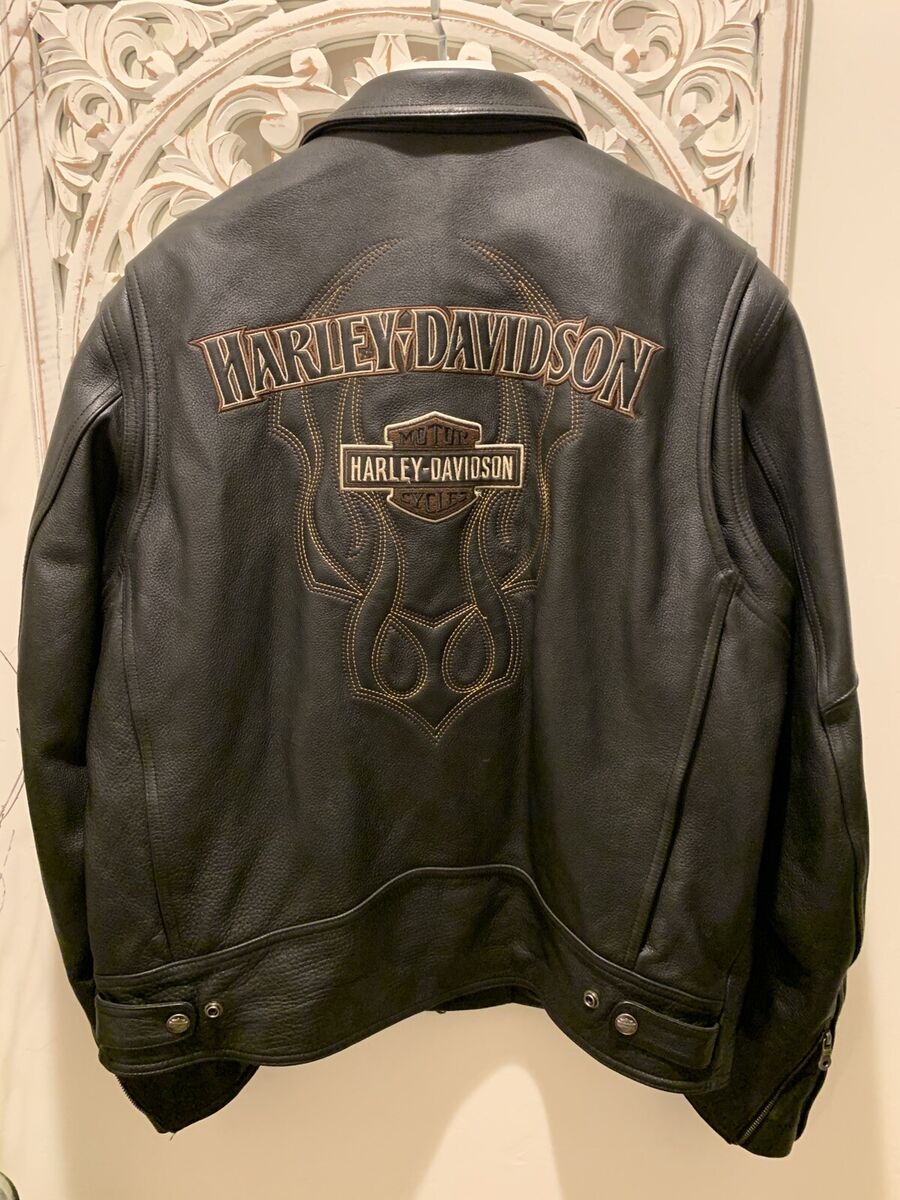 HARLEY DAVIDSON レーシングジャケット ライダースジャケット XL Start Your Enginesレザーレーシングジャケット -ハーレー
