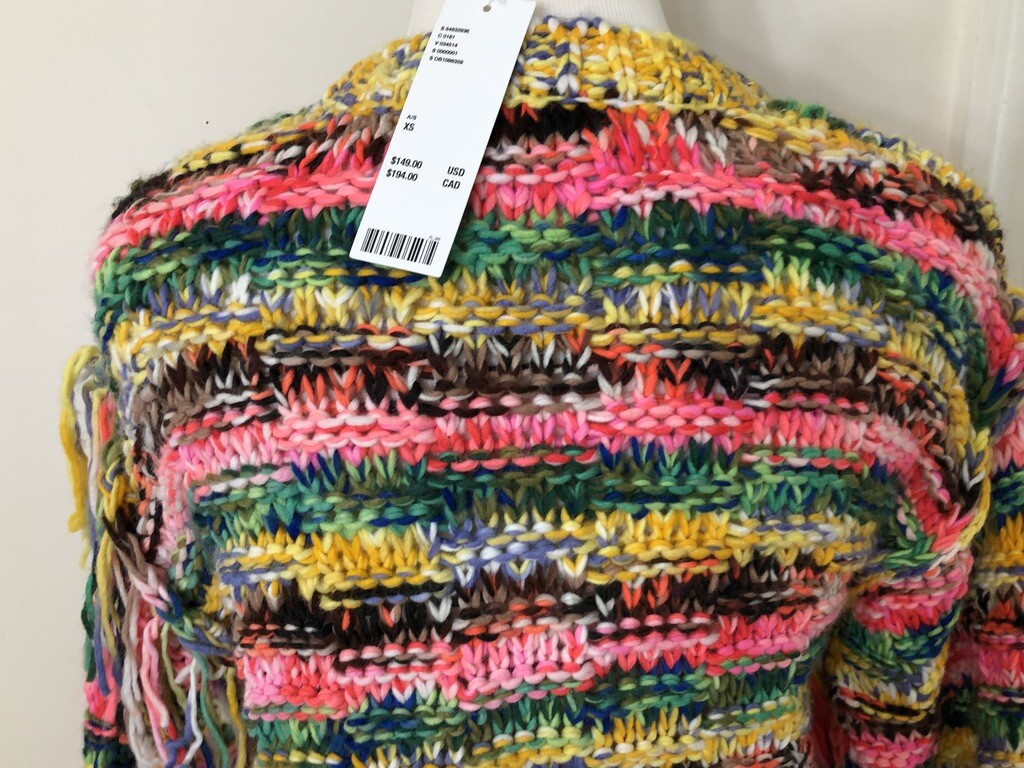 Kimchi Blue Festival Chunky Fringe Knit BOHO Sweater Multicolor Women Size XS image 9