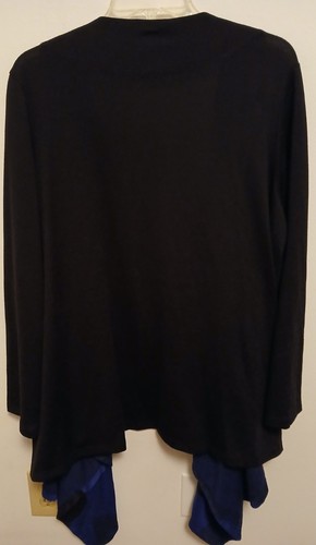 Cárdigan tejido manga larga Avenue Lagenlook Topper 18/20 azul medianoche negro... - Imagen 4 de 4