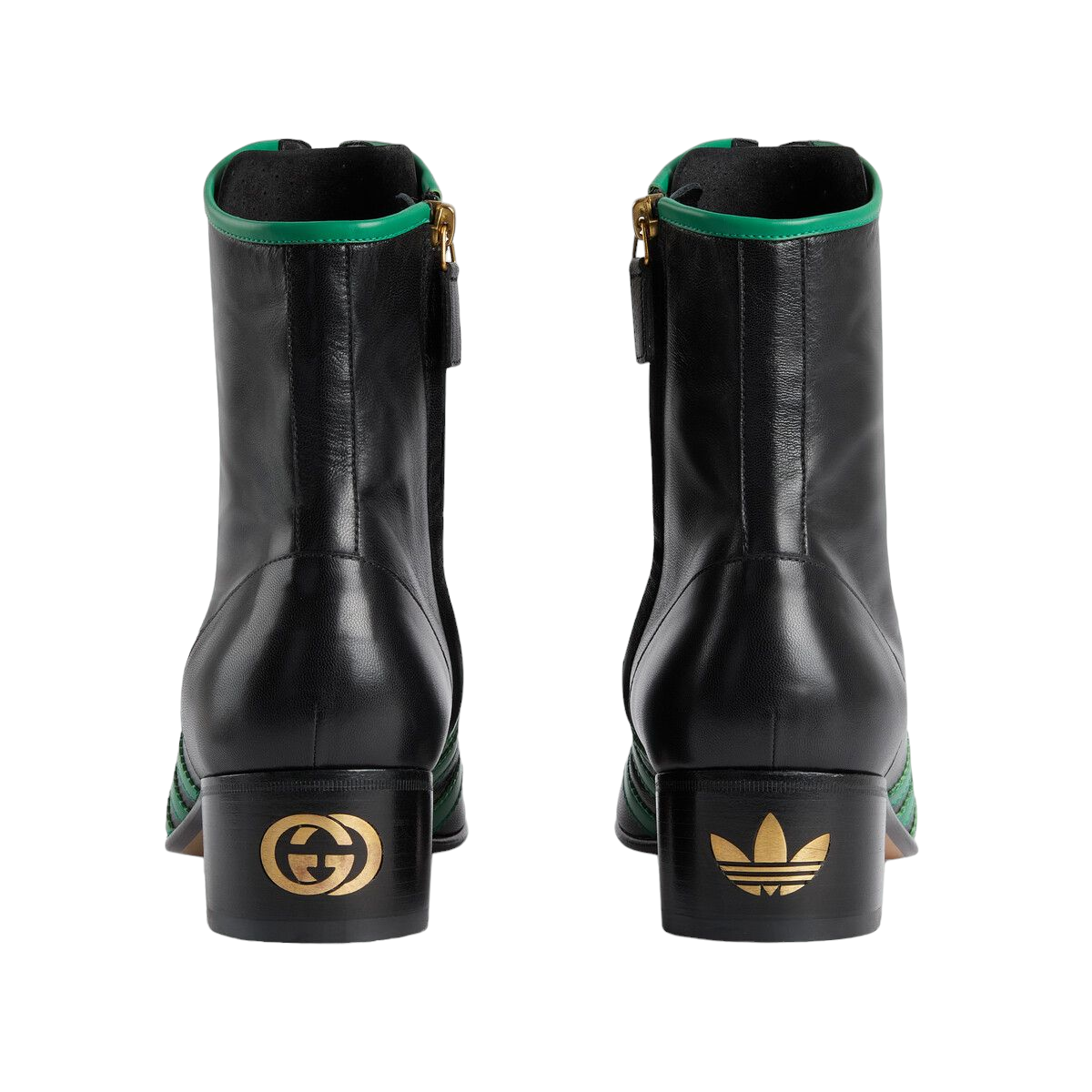 Authentic Men's Adidas X Gucci Black Leather Lace Up Boots Authentic Men's Adidas X Gucci Black Leather Lace Up Boots