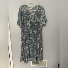 Kori women's floral faux wrap style plus size dress 1XL