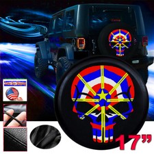 17 Black Star Flag Spare Tyre Tire Cover Size Xl For Jk Jeep Wrangler Suv Truck