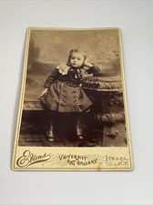 Antique Vintage Cabinet Card Photograph Dressy Portrait Little Girl OOAK KG