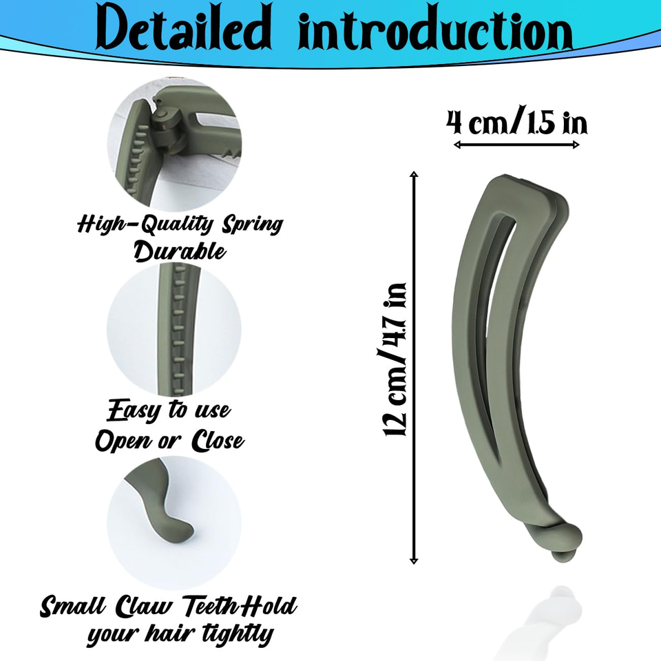 6 Pcs Large Banana Clips, Strong Hold Ponytail 4.7" Large Banana Clips