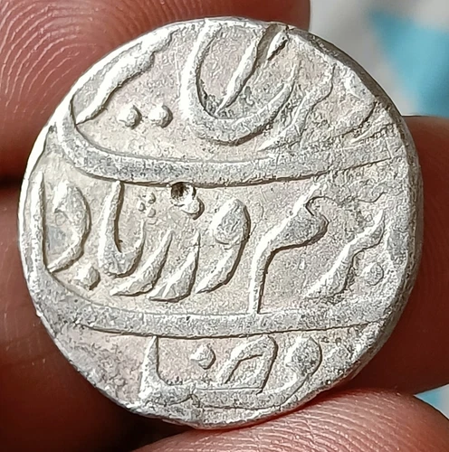 #QS8# India Mughal-Empire-Beautiful grade FARUK SHIR silver rupee Delhi mint