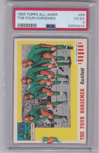 1955 TOPPS ALL AMERICAN FOOTBALL THE FOUR HORSEMEN #68 NOTRE DAME PSA 4 *475