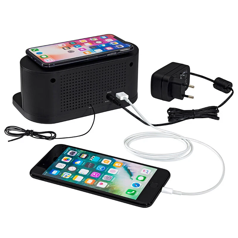 Radiowecker Uhrenradio Wecker, QI-Ladefunktion, Zwei Weckzeiten, Display dimmbar - Bild 4 von 4