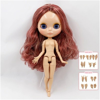 12 Zoll Blythe Puppe hellbraune Haut glänzendes Gesicht weiches Haar interaktives Auge 4 Farbwechsel Spielzeug