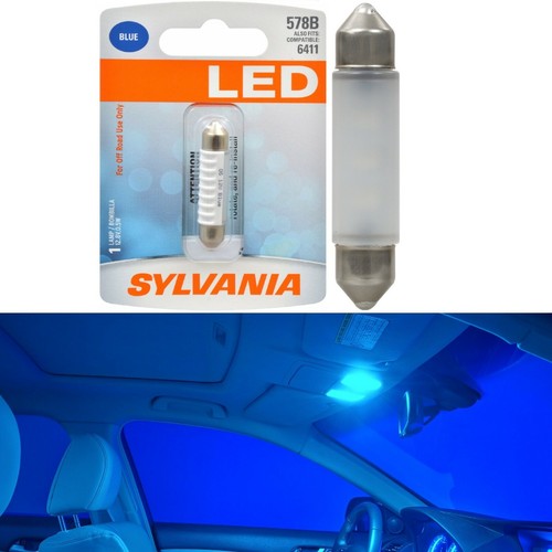 Sylvania Premium LED Light 578 Blue 10000K One Bulb Interior Dome Upgrade Stock - 第 1/10 張圖片