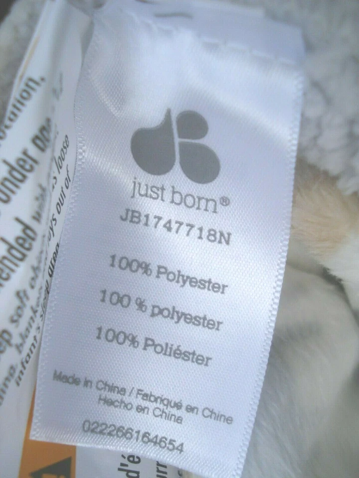 Cobertor infantil Just Born branco vison cinza sherpa leão elefante coruja girafa NOVO - Imagem 4 de 4