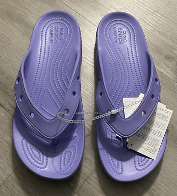 sutasoです！ Crocs Unisex Classic Fit Ionic Flip-Flops Toe Thong Violet Men's