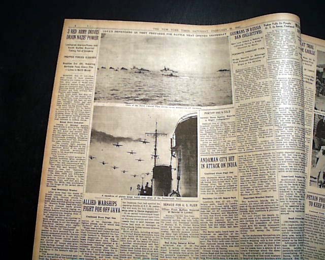 Java Invasion Newspaper BATTLE OF THE JAVA SEA Japanese Imperial Navy Victory1942 World War II ...