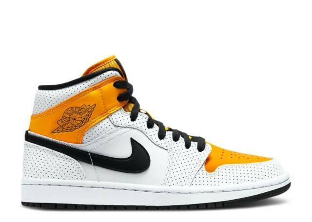 Size 7.5 - Jordan 1 Mid Perforated - White University Gold for ... Size 7.5 - Jordan 1 Mid Perforated - White University Gold for ...