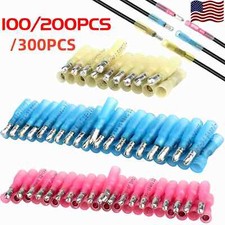 100-300X Heat Shrink Bullet Wire Connectors 22-10AWG Male Female Crimp Terminals