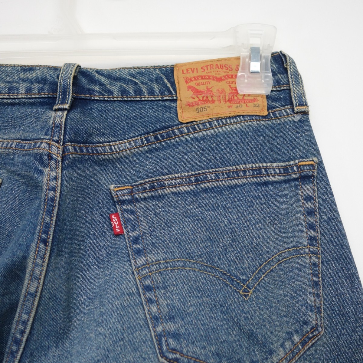 Levis Mens 505 1994 Stonewash Regular Fit Straight Denim Stretch 