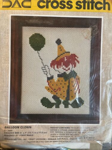 DAC Clown Cross Stitch Kit Sealed - Afbeelding 1 van 4