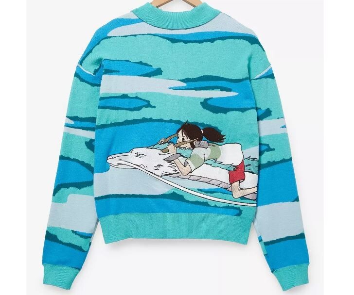Studio Ghibli Spirited Away Cardigan Adult Extra Small Blue