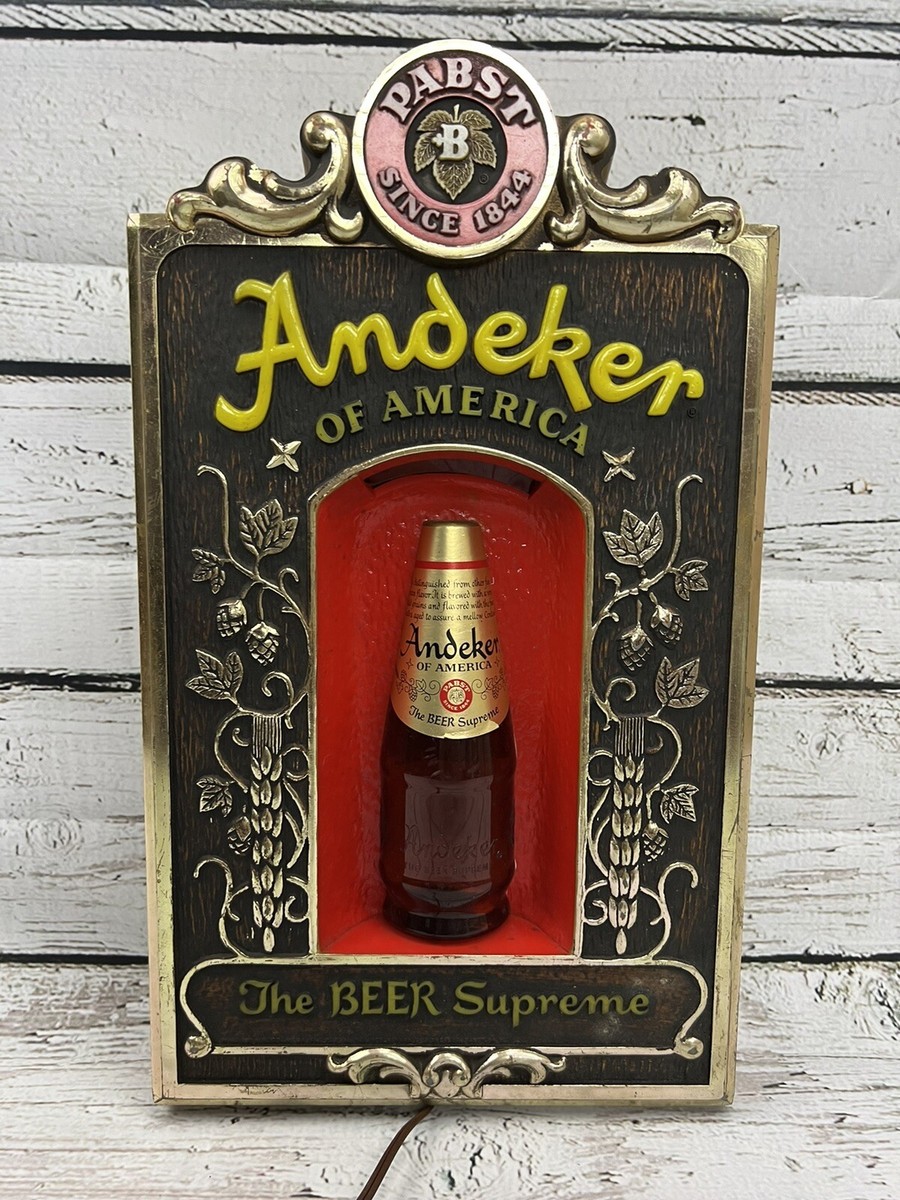 VTG Andeker Of America The Beer Supreme Pabst Lighted Bottle VTG Andeker Of America The Beer Supreme Pabst Lighted Bottle
