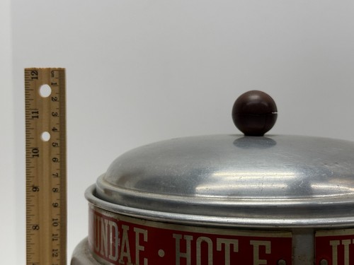 Johnston Hot Fudge Serving Containter Fountain Warmer Vintage 12"x10" Aluminum - Picture 9 of 10
