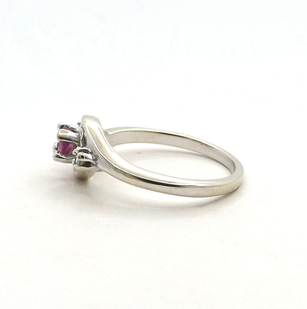 14k White Gold Ruby Diamond Infinity Ring Kritzer… - image 3