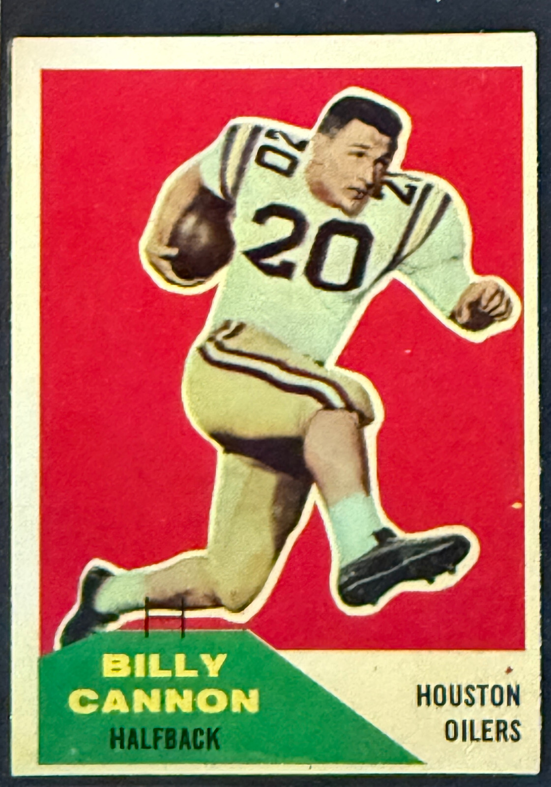 1960 FLEER ~ BILLY CANNON #66 ~ HOUSTON OILERS ~ RC