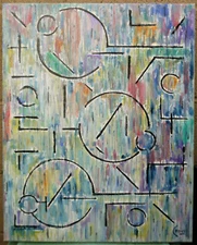 THE ENTITLED new WOW 16x20 oil painting modern abstract original signed Crowell