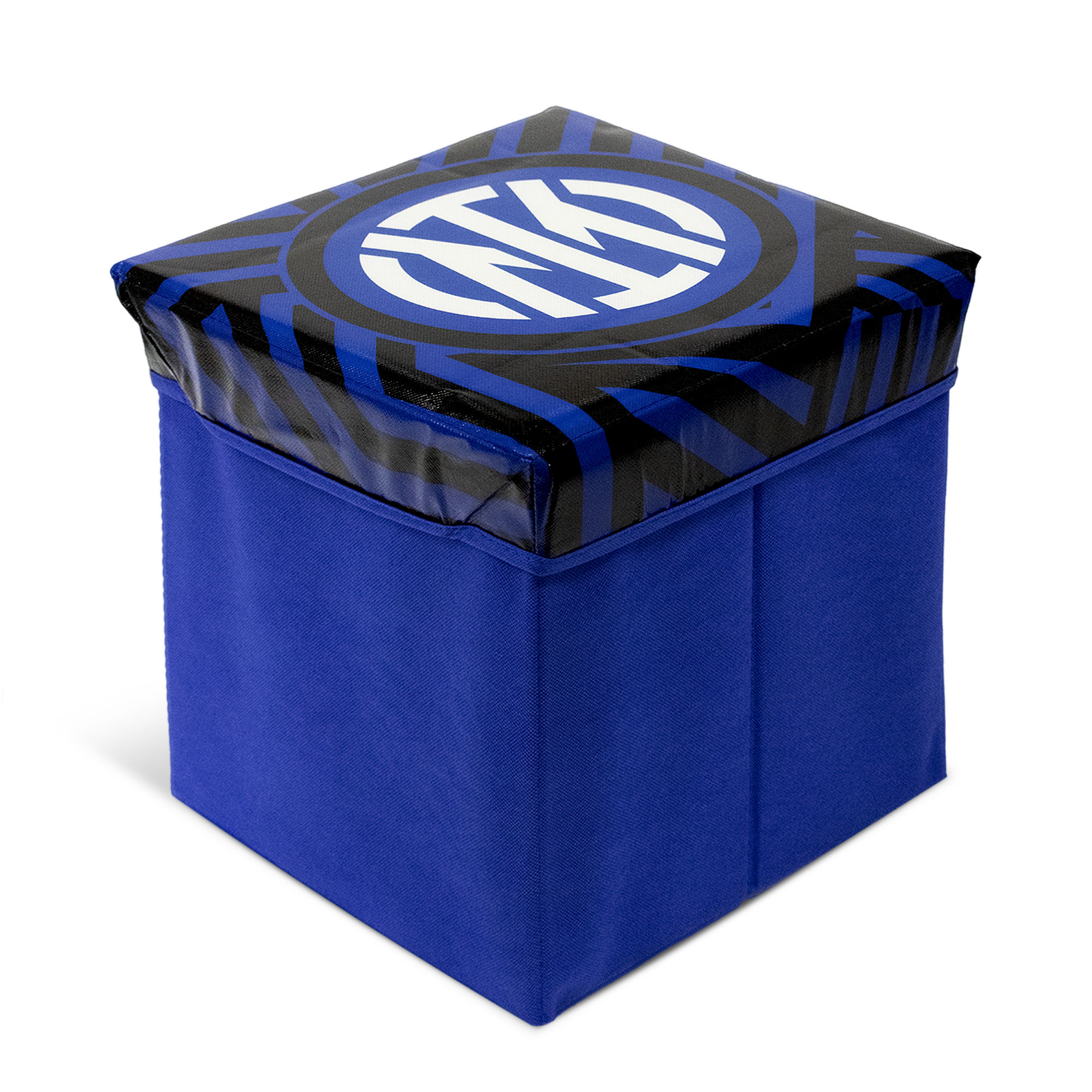 Pouf Contenitore Inter Panca Baule Poggiapiedi 31x31x32cm Arredo Calcio 6741