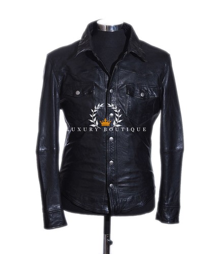 Real Lambskin Leather Shirt Jacket | eBay