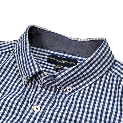 Beverly Hills Polo Club Men's Size 3XLB Blue Button Shirt Long