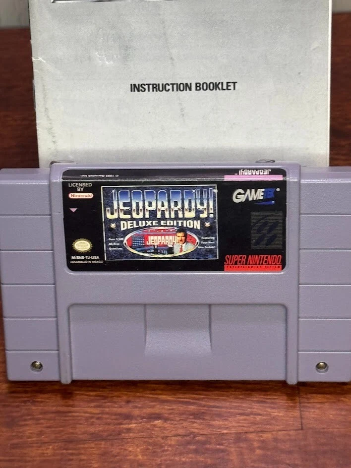Super Nintendo JEOPARDY Deluxe Edition Game Cartridge with manual - Image 2 of 4